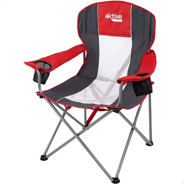 Silla plegable camping XL con posavasos Aktive, Silla plegable, Silla  plegable camping, Sillas plegables con respaldo