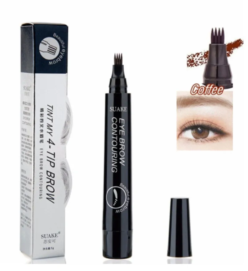 Shopify Прямая поставка Горячая Распродажа 5 цветов 3D Microblading бровей Тату ручка 4 вилки советы тонкий эскиз водостойкий гель для бровей Карандаш Водонепроницаемый