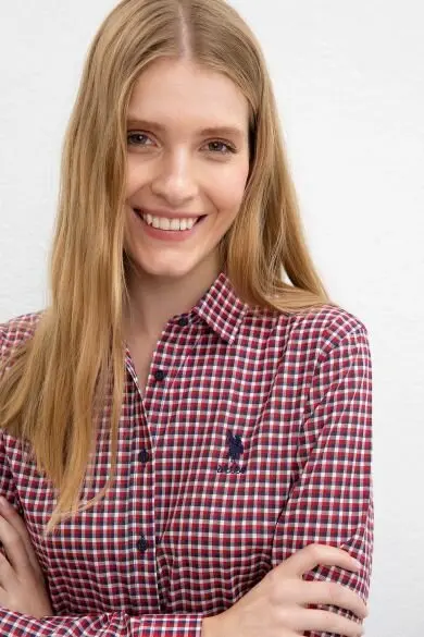 U.S. POLO ASSN. Красная рубашка слим
