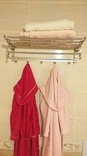 Hanger Towel-Rack Frap Silver Aluminum with Hooks F808 Wall-Mounted Surface-Towel Adjustable