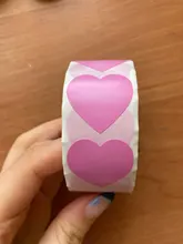 Etiqueta con forma de corazón de amor, paquete de álbum de recortes, embalaje, sello, etiquetas, suministro para fiestas de cumpleaños, papelería, 500 Uds. Por rollo