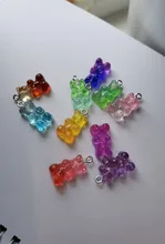 50 Uds cristal caramelos oso colgante encantos para collar pulsera pendientes joyería hallazgos para hacer bricolaje osos regalo de Navidad 11*22mm