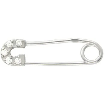 

Esthete brooch pin with cubic zirconia in white gold