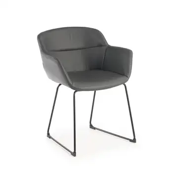 

Silla Anne Patín Asiento Ecopiel Gris