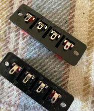 2 uds. De plástico 4 conector de posiciones Terminal Push In Jack carga de resorte Audio altavoz terminales protoboard Clip