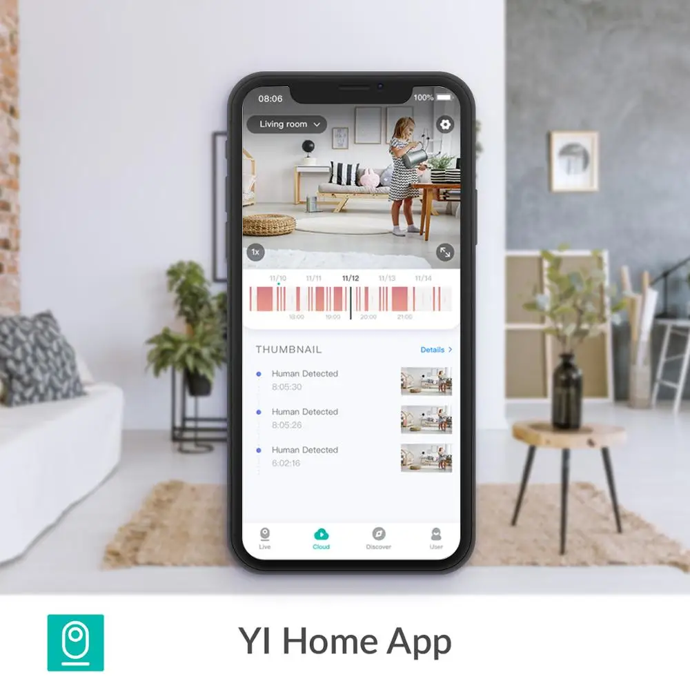 YI Dome Guard Camera 1080p Indoor AI-Powered Ip Camera Smart Security Home Video Surveillance System Human & Motion Detection