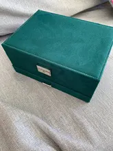 WE New-estuche de 3 capas con broche verde para mujer, organizador de joyería, anillo grande, collar, soporte de maquillaje, caja de joyería de terciopelo con cerradura