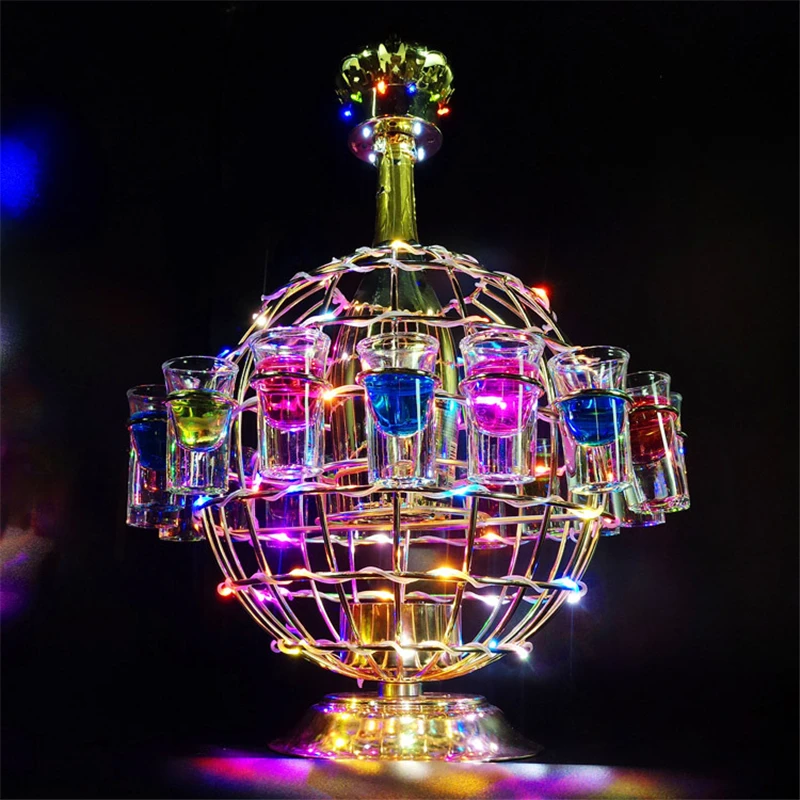 METAL BALL SHOT GLASS LED TRAY