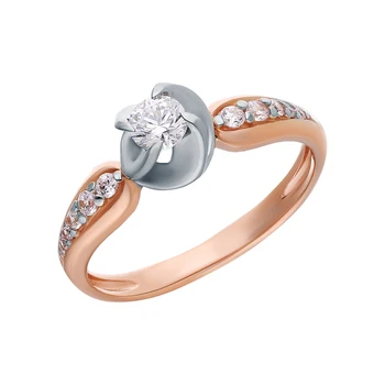 

Gold ring with cubic zirconia sunlight