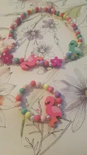 Suéter con dibujos de unicornio y flores de madera para niños, pulsera para niñas, regalos de Navidad, joyería