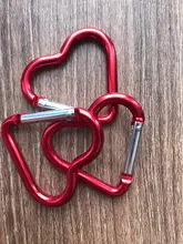 Aluminum Carabiner Clip Hook Keyring Key-Chain Travel-Kit Water-Bottle Heart-Shaped Climbing