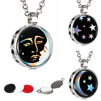 

Fashion 316L Stainless Steel Aromatherapy Essential Oil Hollow Out Picture Photo Diffuser Locket Pendant Necklace With Free Pads