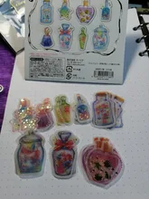 Pegatinas de decoración para diario, botellas de deseos, estampado dorado, 1 paquete (48 Uds.)