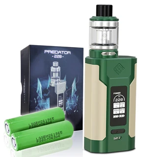 

Wismec Predator 228 Mod 228W with Elabo Triple 4.9ml Tank, Triple 0.2ohm Coil - Green