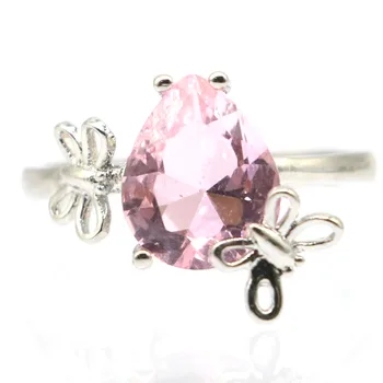 

24x13mm Pretty Created Pink Kunzite Gift For Woman's Jewelry Making Silver Rings