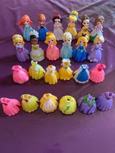 24 unids/set 5-8cm de princesa de Disney juguetes Snow White Sofía Belle Cenicienta Alice Anna dormir belleza vestido cambiante regalo