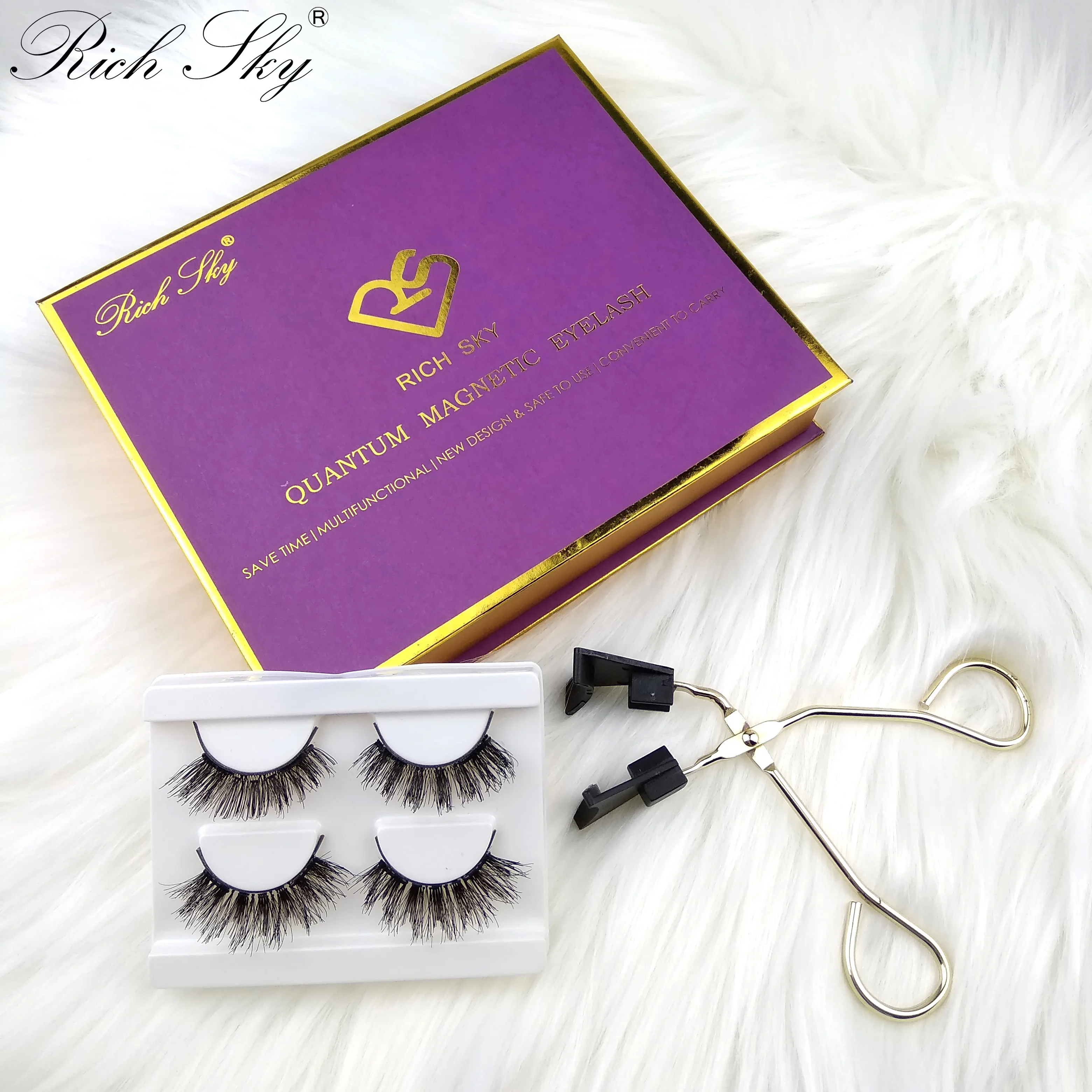 Rich Sky New Style Lashes 8d Quantum Magnetic Eyelash Suit Four pairs of eyelashes and Quantum Eyelash clamp Rich Sky New Style Lashes 8d Quantum Magnetic Eyelash Suit Four pairs of eyelashes and Quantum Eyelash clamp
