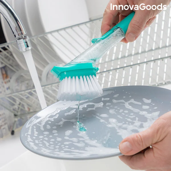 Мочалка щетка с ручкой и дозатором мыла Cleasy InnovaGoods|Инструменты для чистки| |