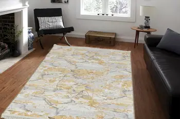 

Aksu Anti-Slip Soles Carpet Tassels 150x233 Etna Gold