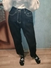 Vaqueros Mujer-Encuentro de estilo coreano limpiando pantalones Denim Vintage negro sólido alto cintura otoño Baggy Chic Ulzzang calle Casual