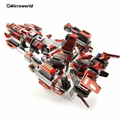 Microworld 3d metal puzzle iame nave espacial modelo kits diy corte a laser jigsaw brinquedos educativos presentes para crianças