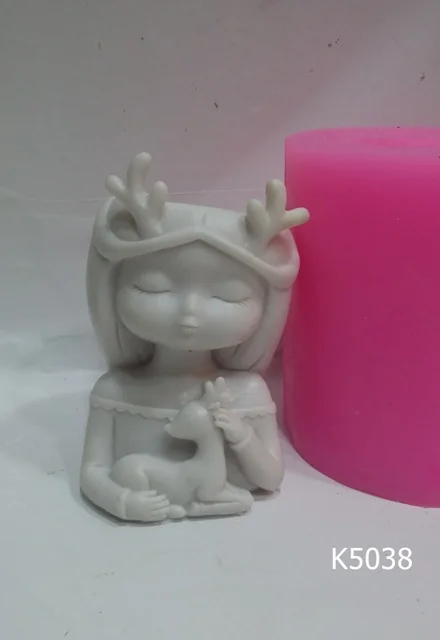

Deer girl flower pot silicone mold, flower, hobby supplies, dıy, clay, candle, candle mold home decor, decoration, sculent, hobbies