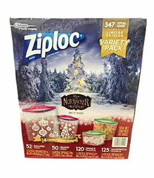 

Ziploc Variety Pack 347 Total Bags frozen special edition Nutcracker 347 original Bags with sealant closure