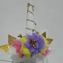 Белая Цветочная повязка на голову с единорогом; Новогодняя повязка на голову; аксессуары на голову; корона с единорогом