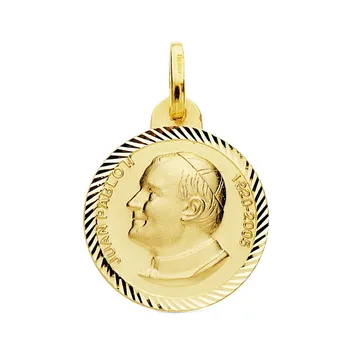 

Medal 18k gold John Paul II 20mm. Edge carved [AB3827]