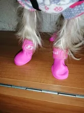 Zapatos para mascota de perro de lluvia, 4 unidades/lote S/M/L, botines de goma antideslizantes, impermeables, para perros y gatos