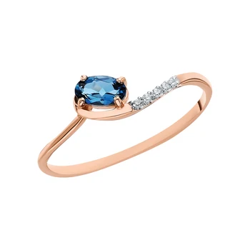 

Gold ring with Topaz and cubic zirconia sunlight sample 585 test