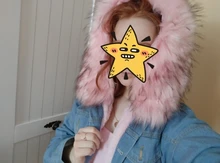 Short Coat Denim Jacket Elexs Korean Big-Fur-Collar Velvet Female Thick Student Winter