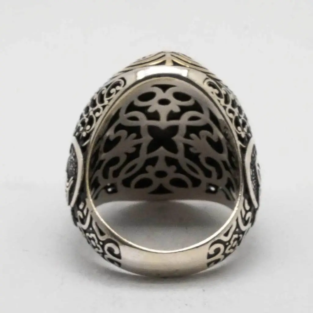 925 Sterling Silver Tiger 'S Eye Stone silver Ring