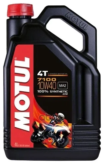MOTUL Масло Моторное Для Мотоциклов 10w40 Motul 4л Синтетика 7100 4t Motul 104092