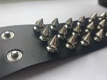 Punk Rock gótico puntiagudo hacen picos remache cono pendientes brazalete de cuero ancho brazalete pulseras brazalete de encanto de moda joyería Unisex