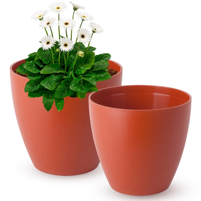 Pack 2 Maceteros Decorativos Interior. Macetas Plastico Tiestos para  Plantas Exterior 25 cm Maceteros Cubre Macetas Decorativos Macetas Interior  de Colores Jardineras Balcon Terraza Grandes Pequeñas Decoracion -  AliExpress