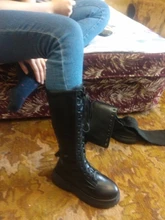 Botas hasta la rodilla de piel sintética con plataforma gruesa para Mujer, botines largos con cordones, con cremallera, estilo Punk, Chelsea, 2020