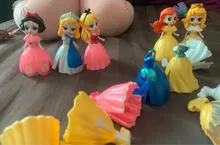 24 unids/set 5-8cm de princesa de Disney juguetes Snow White Sofía Belle Cenicienta Alice Anna dormir belleza vestido cambiante regalo