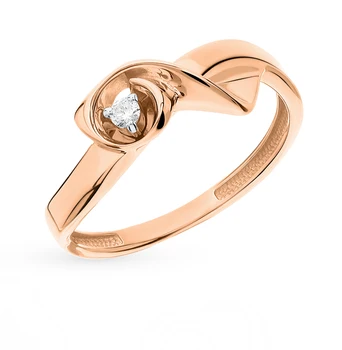 

Gold ring with diamonds sunlight sample 585