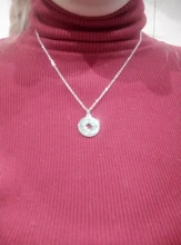 DOTIFI-collar de acero inoxidable para mujer, Color dorado y plateado, joyería hecha a mano con brújula redonda pequeña