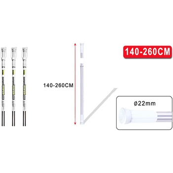 

Bathroom curtain bar 140-260Cm Inox