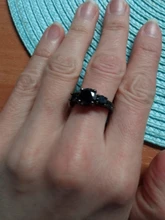 Vintage Black Round Zircon Three Stone Engagement Rings For Women Men Wedding Jewelry