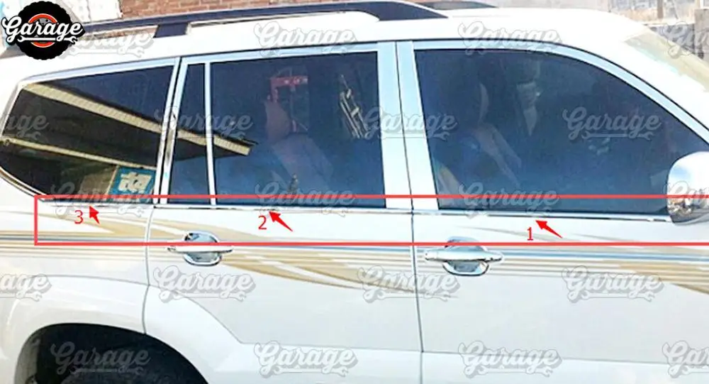 Накладки на окна для Land Cruiser Prado 120 2003-2009 ABS пластик литье 1 комплект/6 шт. украшение автомобиля stylin