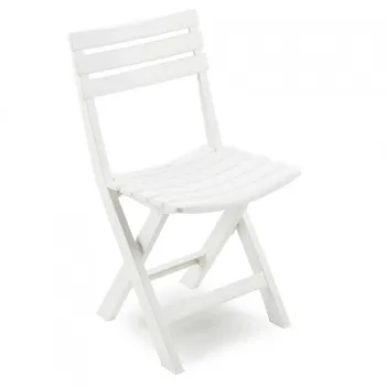 

White Birki resin folding chair 44x41x78cm Progarden