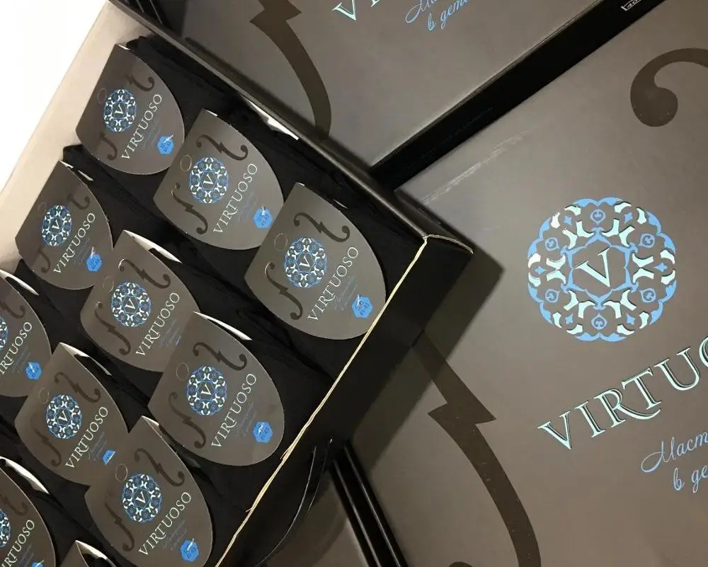 Набор хлопковых носков фабрики VIRTUOSO, 24 пары, черные