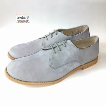 

Communion shoes for child suede smooth gray lace-up of Oca-Loca