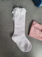 Calcetines de algodón con lazo grande para niña, niño niña medias para, artículos para bebé, Ctue hasta la rodilla, 0-3 años, 1 par