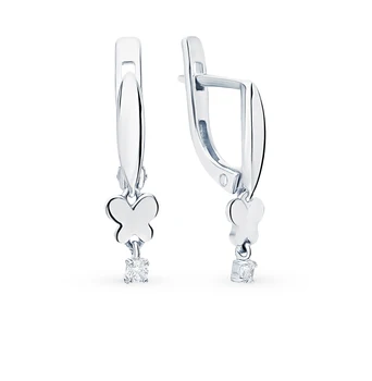 

Silver earrings with cubic zirconia sunlight sample 925