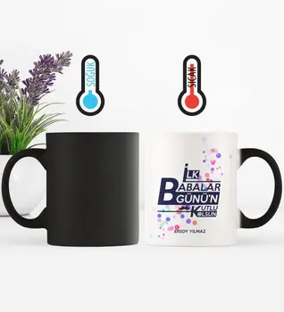 

Father's Day Custom Initial Parents Happy Magic Mug Cup-2