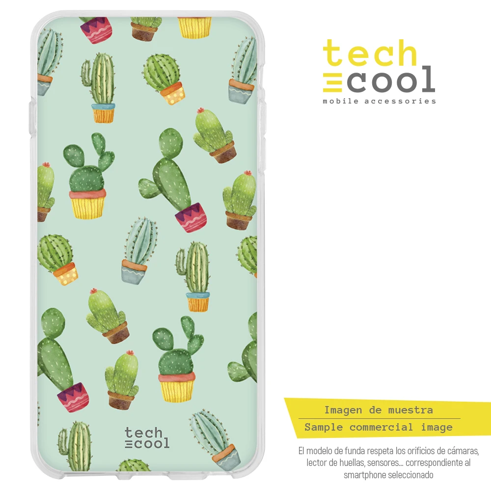 FunnyTech®Чехол-подставка для sony Xperia XA2 Silicone L кактус узоры зеленый